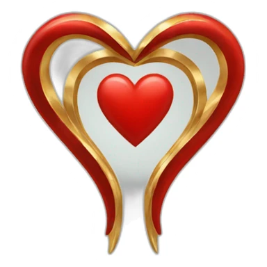 Gold and red heart frame with horns sticker