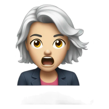 Angry Paula yelling at an iPad sticker