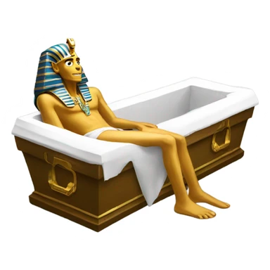gold Pharaoh  in coffin, full body  sticker