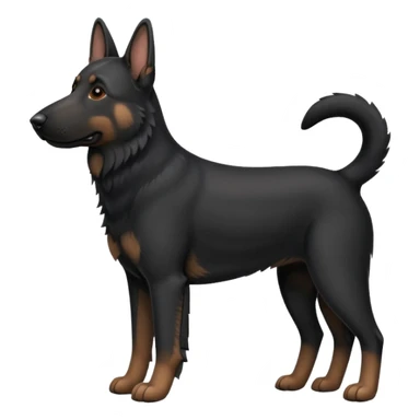 black dog that’s a german shepherd with floppy ears and white belly and brown legs  sticker