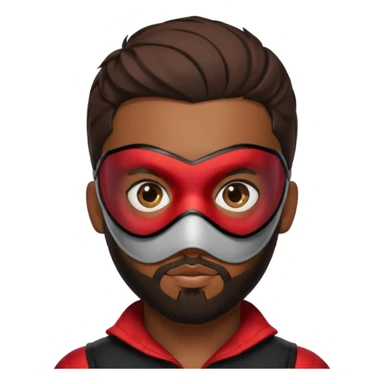Miles Morales with beard, eye mask, low fade hair cut sticker