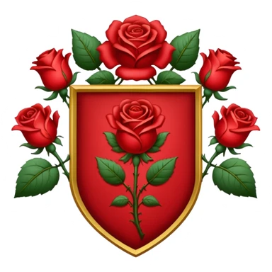 brasão medieval rosa de sangue vermelha sticker