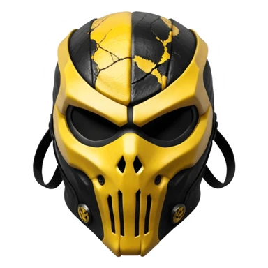mortal kombat scorpion mask black and yellow sticker