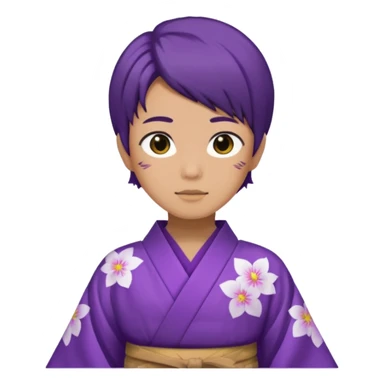 não binário japones kimono roxo sticker