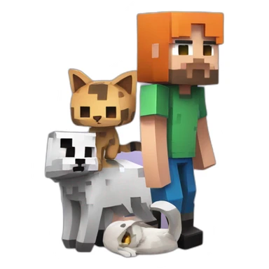 Minecraft character with a dead cat sticker