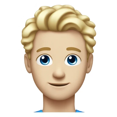 light curl blonde 25yo man blue eyed pale skin without moustache sticker