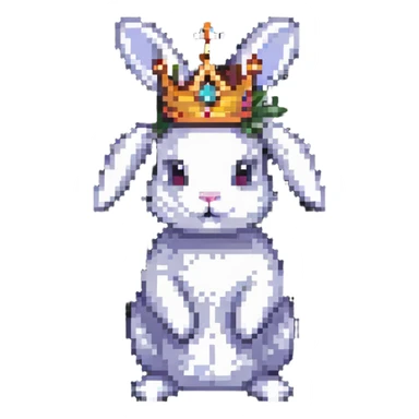 crowned rabbit sticker