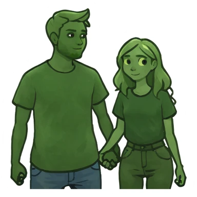 Blond girl with boyfriend  sticker