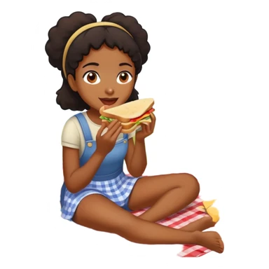 Black girl having a picnic sticker