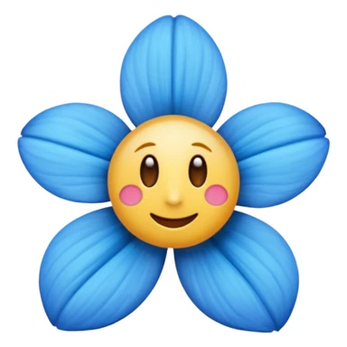 Flor azul com detalhes vivos emoji sticker