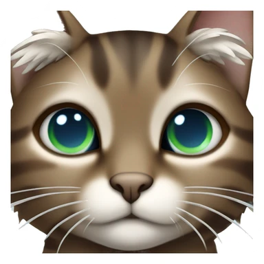 Dark brown tabby cat with blue green eyes  with angel wings  sticker