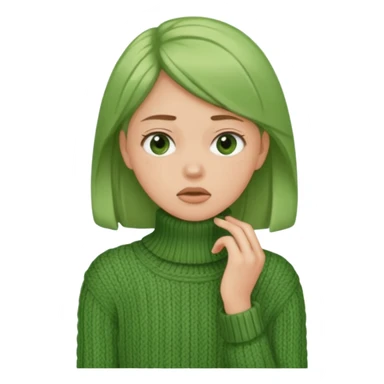 girl has sore throat in green sweater sticker