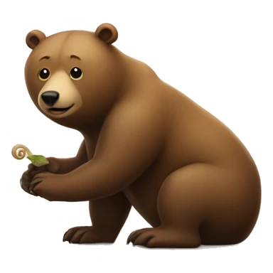 The bear and the snail sticker