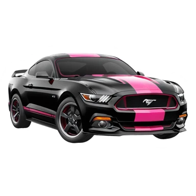 Ford Mustang with center black strip design and in written 309 and in front real pnky sticker