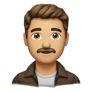 Hombre español, pelo de punta con canas, ojos marrones, sticker