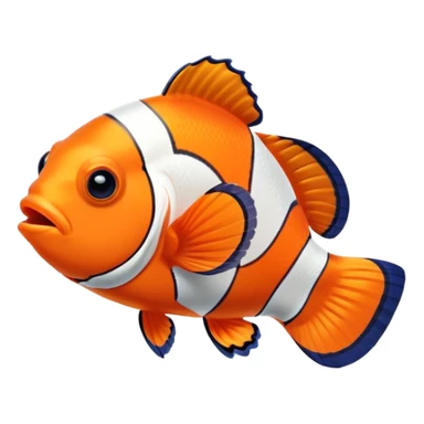 orange clownfish blowing bubbles sticker