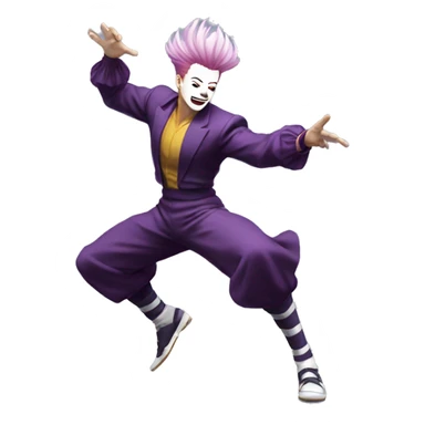 hisoka dance with style of anime sticker