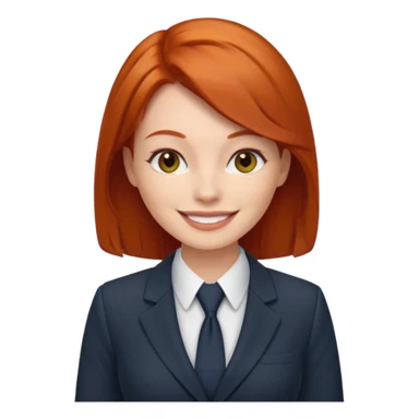 redhead woman with office look sticker
