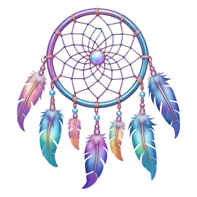 Iridescent nebula pastel dreamcatcher sticker