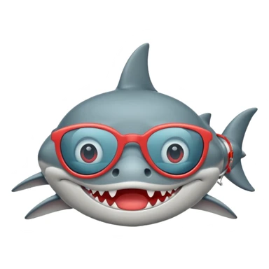 Tiburón con lentes sticker