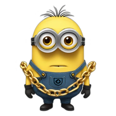Minion with golden chain sticker