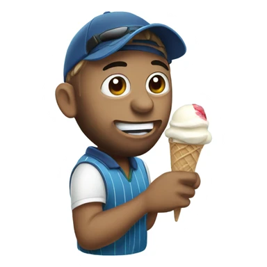 cricket player eating ice cream  sticker