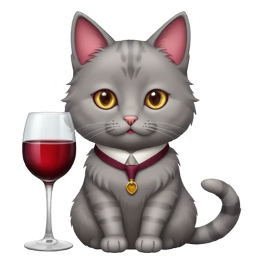 gray Cat On A Couch With Wine sticker