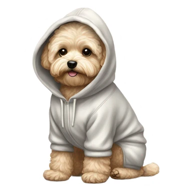 Full body maltipoo wearing hoodie sticker