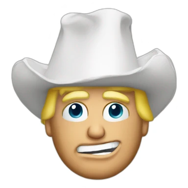 Donald Trump with inverted funnel as a hat sticker