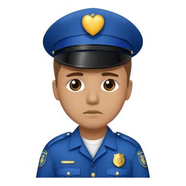 Policia con el corazón roto triste sticker