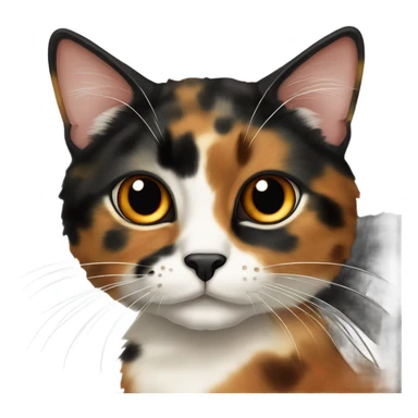 Tortoiseshell cat with white  sticker