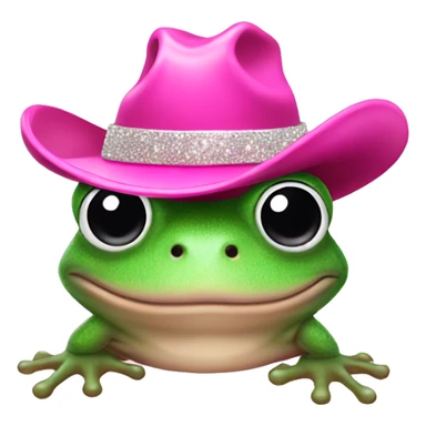 Frog wearing a sparkly pink cowboy hat  sticker