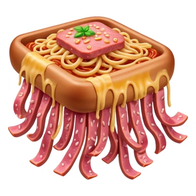  SPAM meat melted flying spaghetti pink gooey slop art sticker