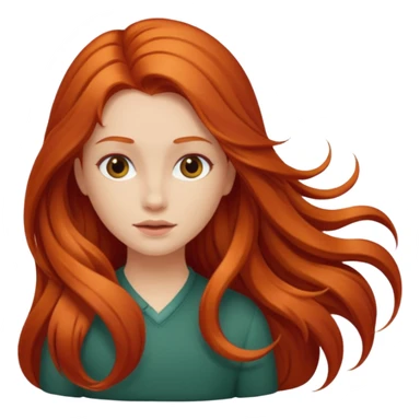 Garota ruiva clara de cabelo comprido  sticker