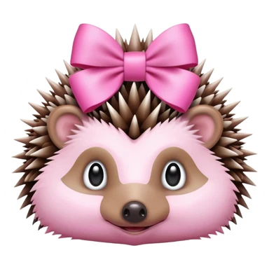 Hedgehog with pink bow sticker