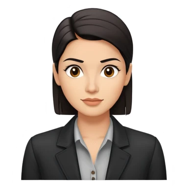 Attractive broad-shouldered Hispanic TV presenter, light brown complexion, square face with defined jawline, short straight black hair combed back with faded sides, friendly expression, black jacket with white buttoned shirt sticker