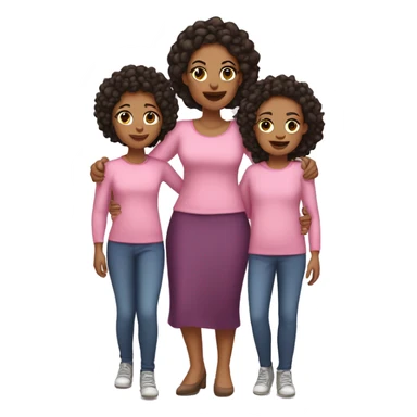 Lightskin mom with three daughters sticker