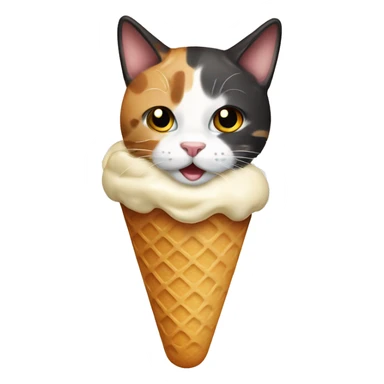 Icecream with calico cat sticker