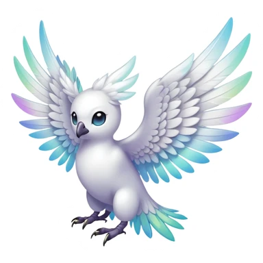  Iridescent white pale wings-ears, fakemon-creature  sticker