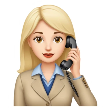 Woman on work phone sticker