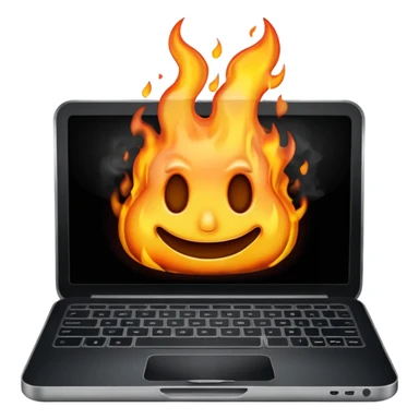 burning laptop sticker