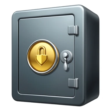 A safe is slightly open and gold is peeking out from inside. sticker