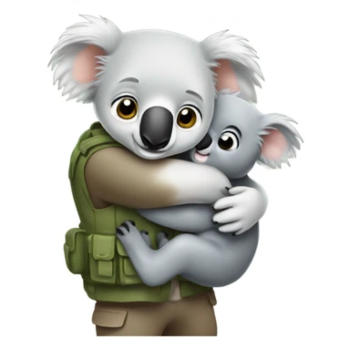 very cute koala hugging zookeeper sticker