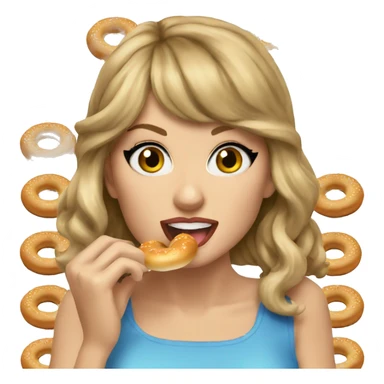 Taylor swift eating a bagel sticker