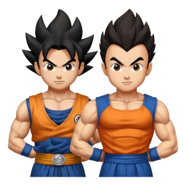 Goku and Vegeta in white backround sticker