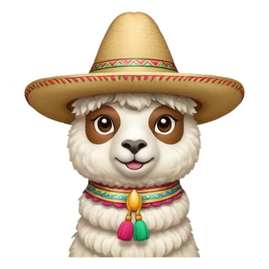 white alpaca wearing sombrero sticker