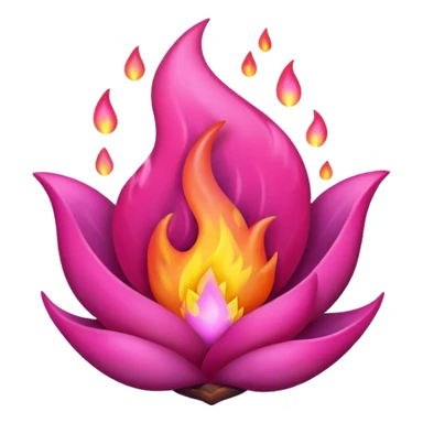 Floating hyper-realistic pink-magenta ember-flame sticker