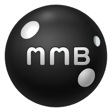 Black Ball with MB written on it sticker