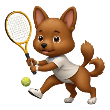dog playing tennis sticker