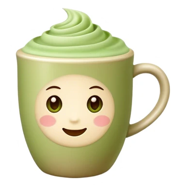 Matcha latte in beige mug sticker